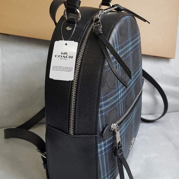 COACH JORDYN BACKPACK WITH SHIRTING PLAID PRINT - Picture 4 of 8
